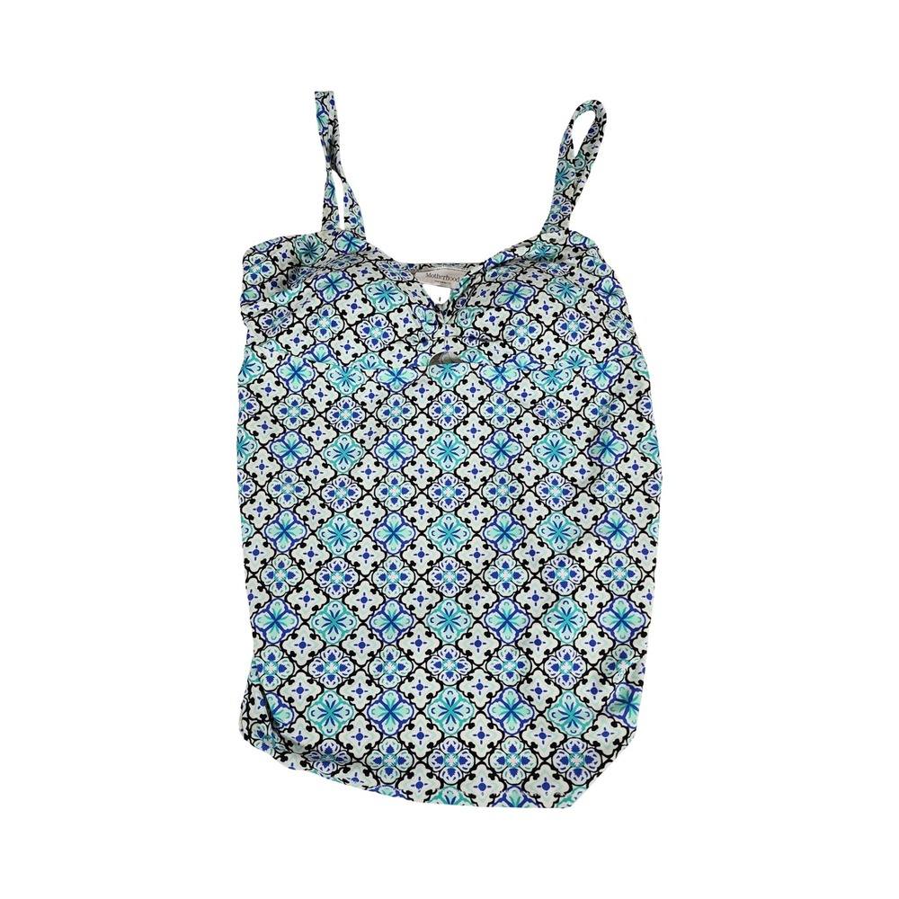 Motherhood Maternity Tankini Top Piece Swimsuit Bathing Suit‎ L Blue